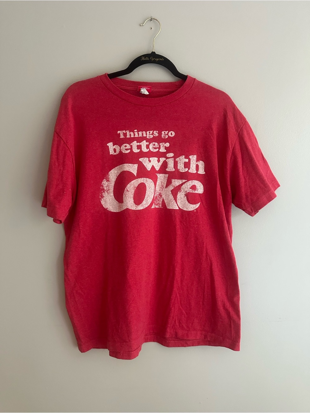 Coca Cola Red Short Sleeve Tee with White Vintage Logo